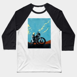 Retro grunge caferacer scrambler motorcycle Baseball T-Shirt